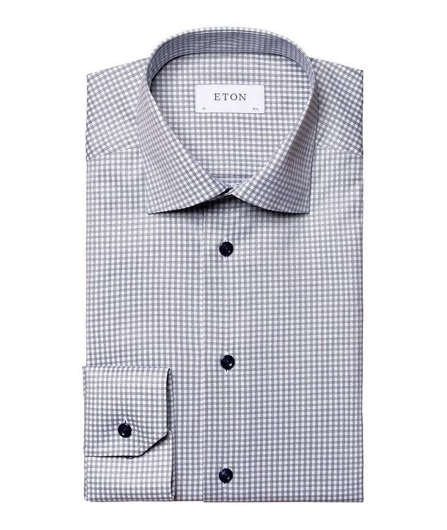 Slim-Fit Gingham Printed Dress Shirt picture 1