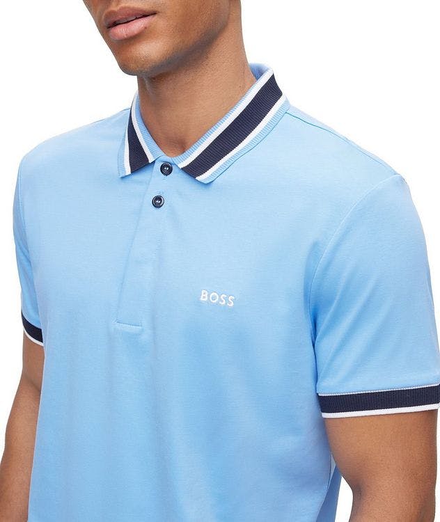 Slim-Fit Interlock Logo Embroidered Cotton Polo T-Shirt picture 4