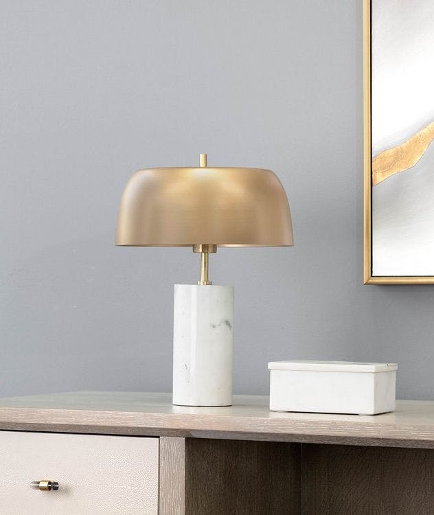 Aludra Table Lamp - White Marble - Gold picture 3
