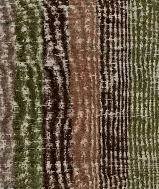 1960s Vintage Distressed Runner in Rust, Beige-Brown and Green Stripes picture 6