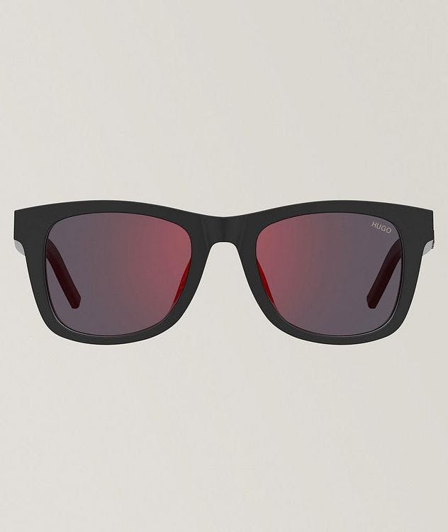 Hugo Black Sunglasses With Red Mirror Lenses picture 1