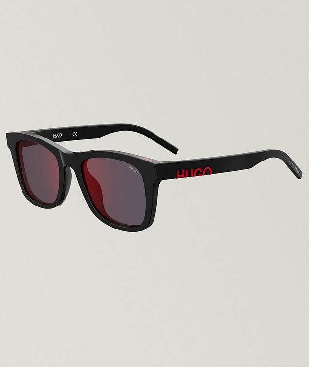 Hugo Black Sunglasses With Red Mirror Lenses picture 3