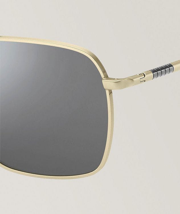 Hugo Boss Matt Gold Sunglasses With Silver Mirror Lenses  picture 4