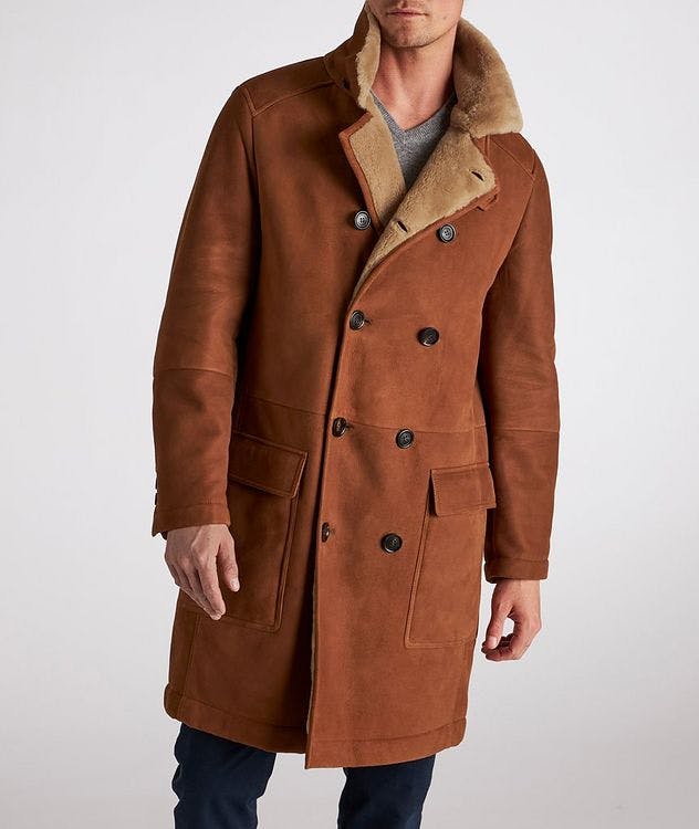 Brunello Cucinelli Sueded Sheepskin Shearling Long Coat | Leather ...